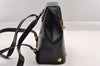 Authentic Salvatore Ferragamo Heel Motif Backpack Purse Leather Black Junk 1707I