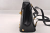 Authentic Salvatore Ferragamo Heel Motif Backpack Purse Leather Black Junk 1707I
