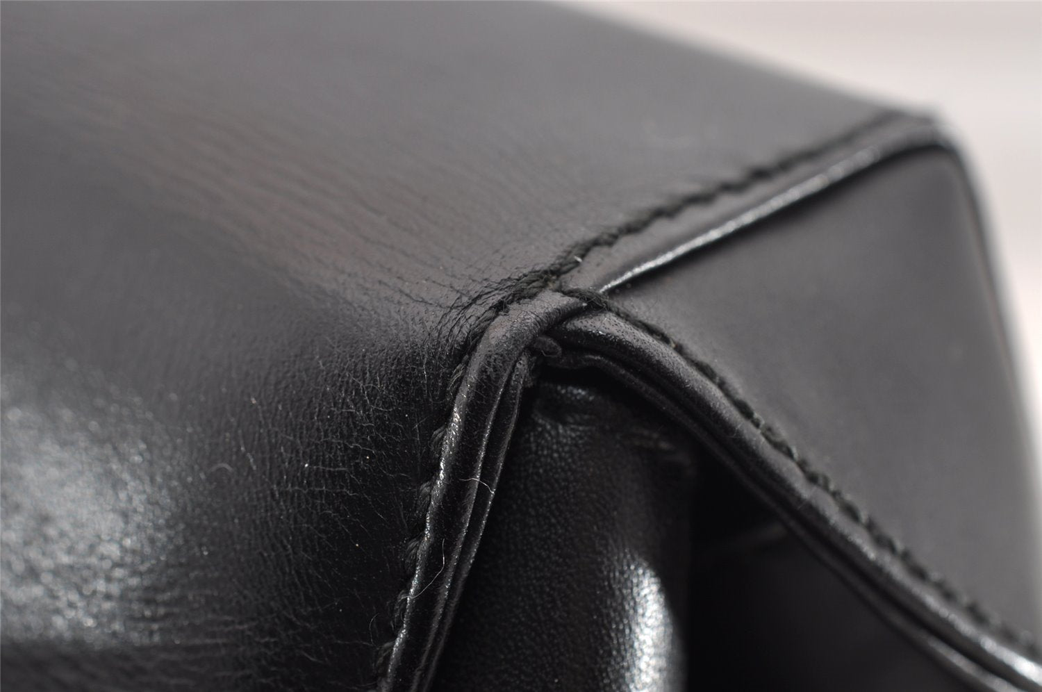 Authentic Salvatore Ferragamo Heel Motif Backpack Purse Leather Black Junk 1707I