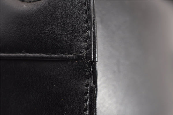 Authentic Salvatore Ferragamo Heel Motif Backpack Purse Leather Black Junk 1707I