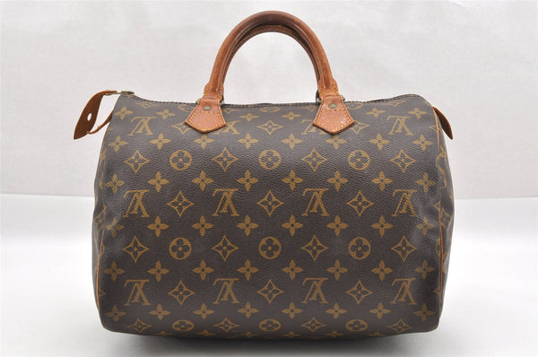 Authentic Louis Vuitton Monogram Speedy 30 Hand Boston Bag M41526 LV 1708I