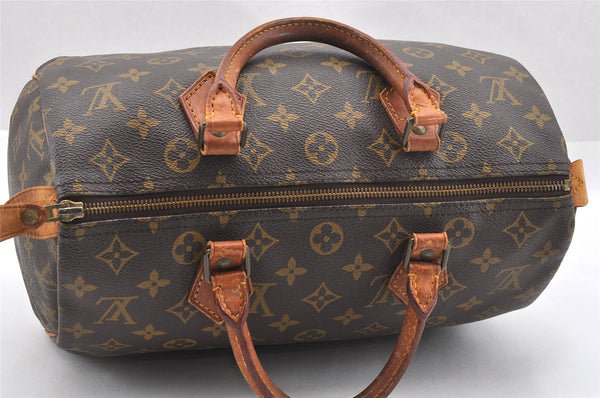 Authentic Louis Vuitton Monogram Speedy 30 Hand Boston Bag M41526 LV 1708I