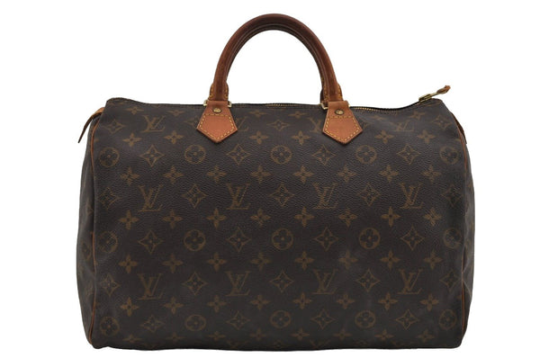 Authentic Louis Vuitton Monogram Speedy 35 Hand Boston Bag M41524 LV 1709I