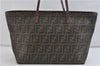 Authentic FENDI Zucca Shoulder Tote Bag PVC Brown 1710D