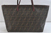 Authentic FENDI Zucca Shoulder Tote Bag PVC Brown 1710D