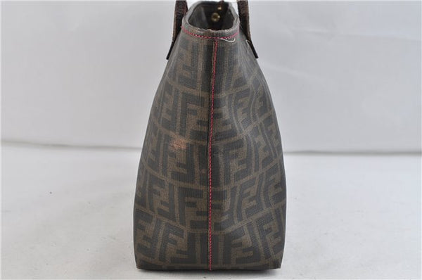 Authentic FENDI Zucca Shoulder Tote Bag PVC Brown 1710D