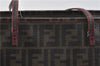 Authentic FENDI Zucca Shoulder Tote Bag PVC Brown 1710D