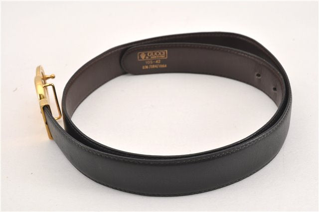 Authentic GUCCI Interlocking G Vintage Belt Leather 32.7-34.6