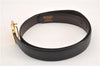 Authentic GUCCI Interlocking G Vintage Belt Leather 32.7-34.6" Black Brown 1710G