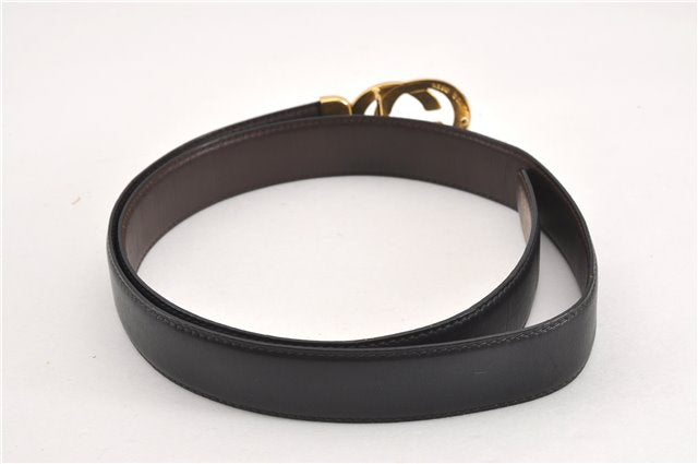 Authentic GUCCI Interlocking G Vintage Belt Leather 32.7-34.6