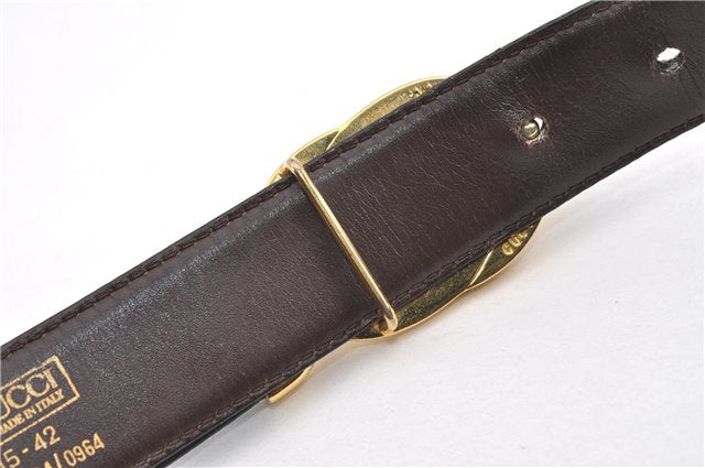 Authentic GUCCI Interlocking G Vintage Belt Leather 32.7-34.6