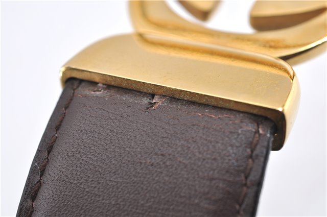 Authentic GUCCI Interlocking G Vintage Belt Leather 32.7-34.6