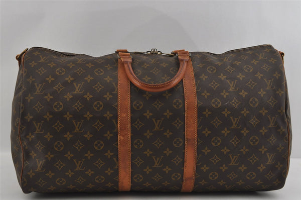 Authentic Louis Vuitton Monogram Keepall Bandouliere 55 M41414 Boston Bag 1711I