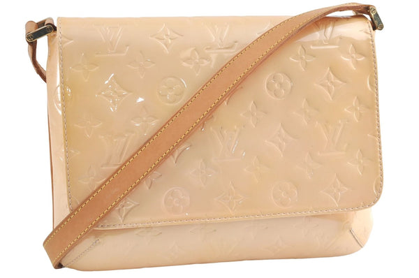 Auth Louis Vuitton Vernis Thompson Street Shoulder Bag Beige M91070 LV 1713C