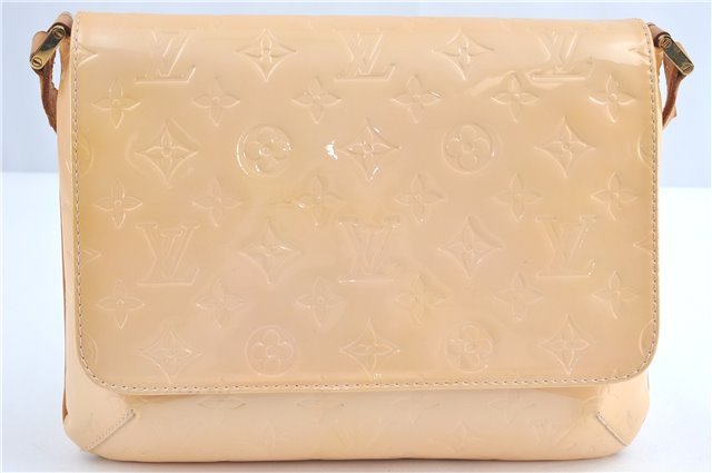 Auth Louis Vuitton Vernis Thompson Street Shoulder Bag Beige M91070 LV 1713C