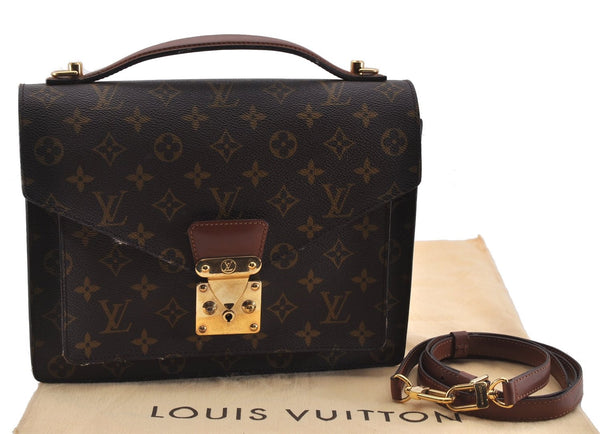 Authentic Louis Vuitton Monogram Monceau 2Way Shoulder Hand Bag M51185 LV 1714F