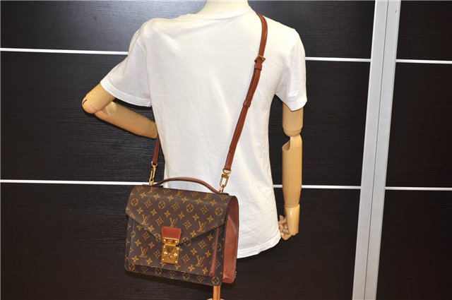 Authentic Louis Vuitton Monogram Monceau 2Way Shoulder Hand Bag M51185 LV 1714F