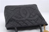 Authentic CHANEL Caviar Skin Medallion CoCo Mark Shoulder Tote Bag Black 1715D