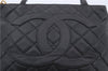 Authentic CHANEL Caviar Skin Medallion CoCo Mark Shoulder Tote Bag Black 1715D