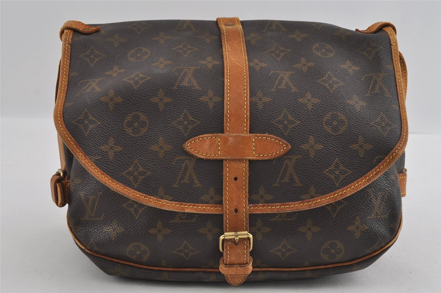 Authentic Louis Vuitton Monogram Saumur 30 Shoulder Cross Bag M42256 LV 1715I