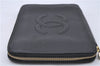 Authentic CHANEL Caviar Skin CC Logo Long Wallet Purse Black 1717D