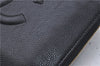 Authentic CHANEL Caviar Skin CC Logo Long Wallet Purse Black 1717D