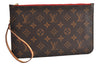 Authentic Louis Vuitton Monogram Neverfull Pouch Purse Clutch Bag Red LV 1717G