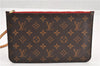 Authentic Louis Vuitton Monogram Neverfull Pouch Purse Clutch Bag Red LV 1717G