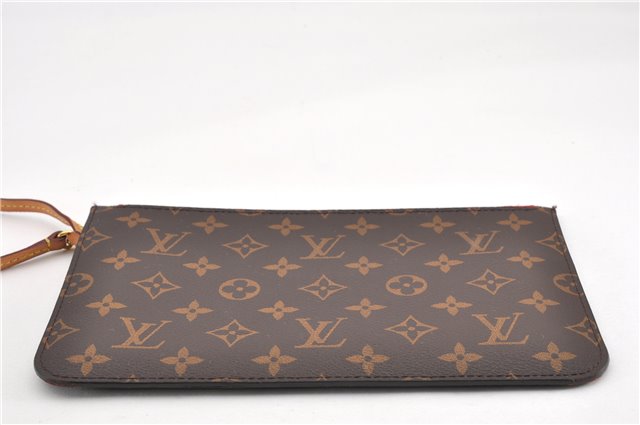 Authentic Louis Vuitton Monogram Neverfull Pouch Purse Clutch Bag Red LV 1717G