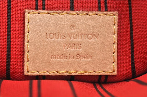 Authentic Louis Vuitton Monogram Neverfull Pouch Purse Clutch Bag Red LV 1717G