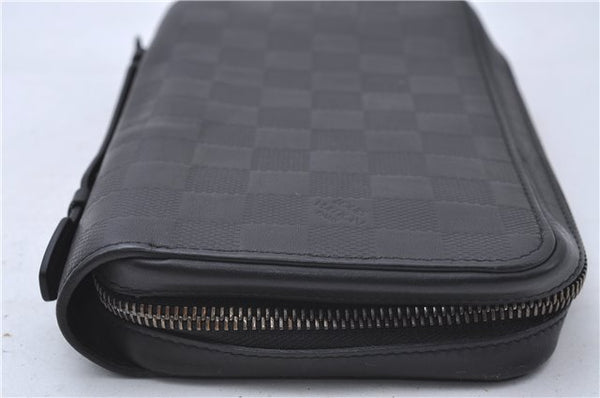 Auth Louis Vuitton Damier Infini Zippy XL Travel Case Wallet N61254 Black 1719D
