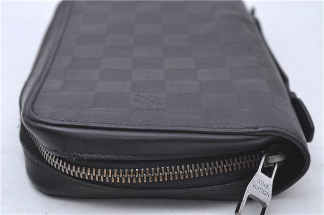 Auth Louis Vuitton Damier Infini Zippy XL Travel Case Wallet N61254 Black 1719D