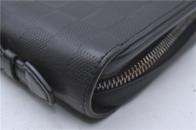 Auth Louis Vuitton Damier Infini Zippy XL Travel Case Wallet N61254 Black 1719D