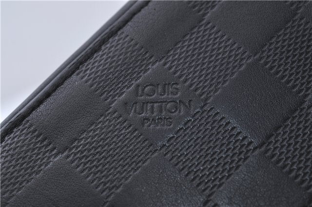 Auth Louis Vuitton Damier Infini Zippy XL Travel Case Wallet N61254 Black 1719D