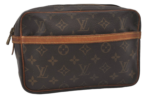 Authentic Louis Vuitton Monogram Compiegne 23 Clutch Hand Bag M51847 LV 1722I
