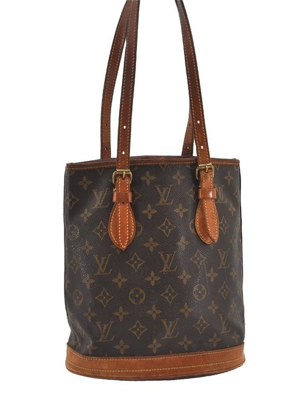 Authentic Louis Vuitton Monogram Bucket PM Shoulder Tote Bag M42238 LV 1724I