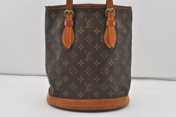 Authentic Louis Vuitton Monogram Bucket PM Shoulder Tote Bag M42238 LV 1724I