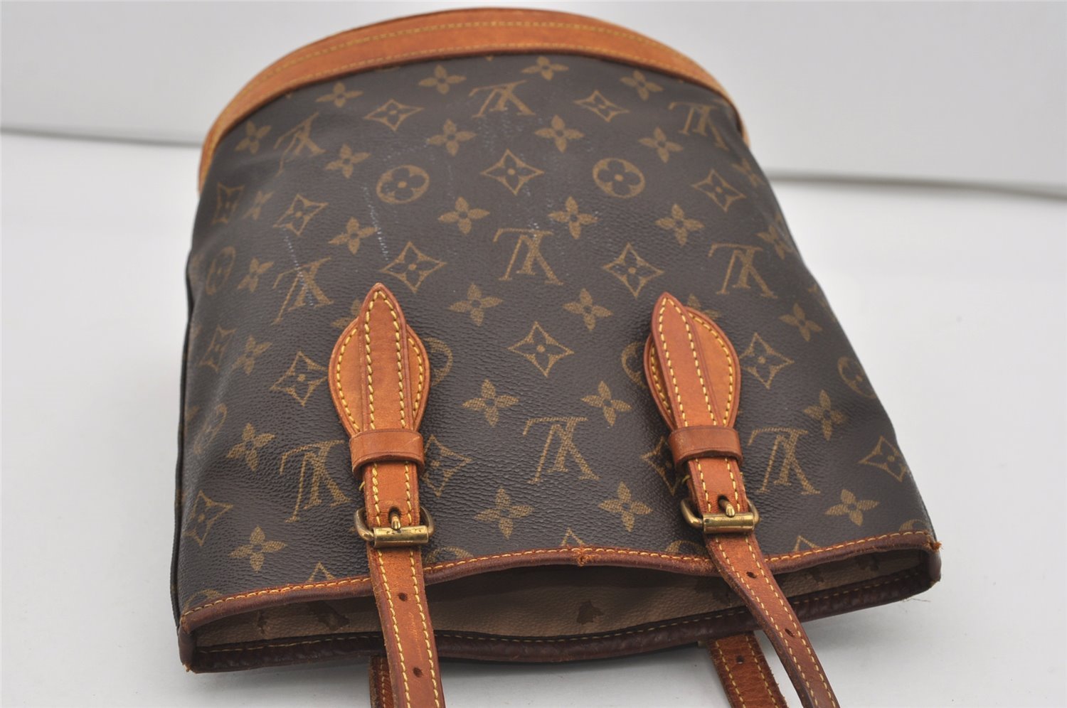 Authentic Louis Vuitton Monogram Bucket PM Shoulder Tote Bag M42238 LV 1724I