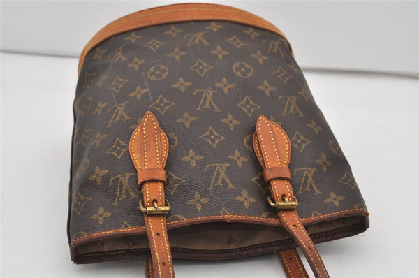 Authentic Louis Vuitton Monogram Bucket PM Shoulder Tote Bag M42238 LV 1724I