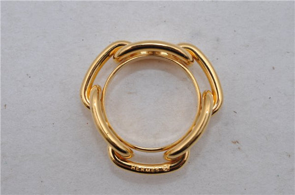 Authentic HERMES Scarf Ring Chaine dAncre Gold 1725D