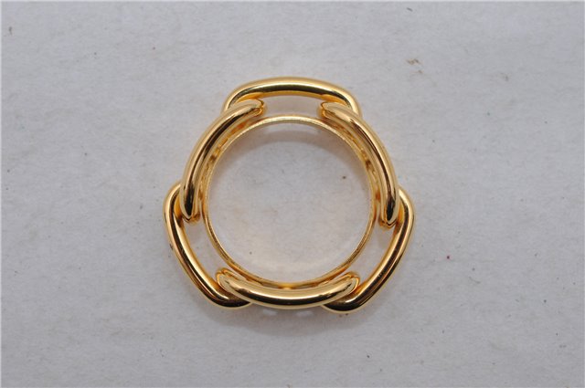 Authentic HERMES Scarf Ring Chaine dAncre Gold 1725D