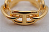 Authentic HERMES Scarf Ring Chaine dAncre Gold 1725D