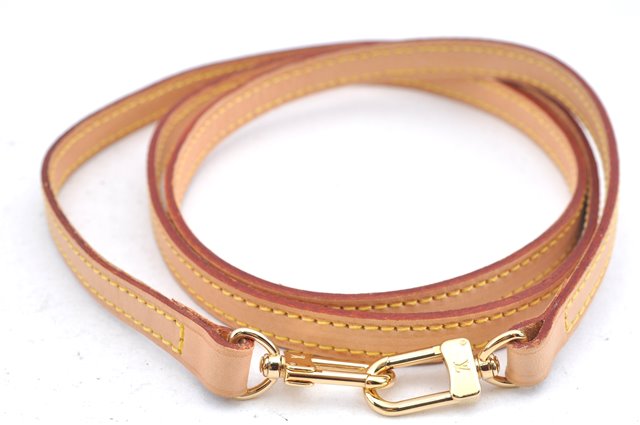 Authentic Louis Vuitton Leather Shoulder Strap Beige Size 114cm 44.9