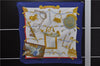 Authentic HERMES Pleats Scarf "Memoire d'Hermes" Silk Blue White Box 1727D