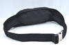 Authentic PRADA Vintage Nylon Tessuto Waist Body Bag Purse Black 1727H