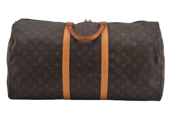 Authentic Louis Vuitton Monogram Keepall 55 Travel Boston Bag M41424 LV 1727I