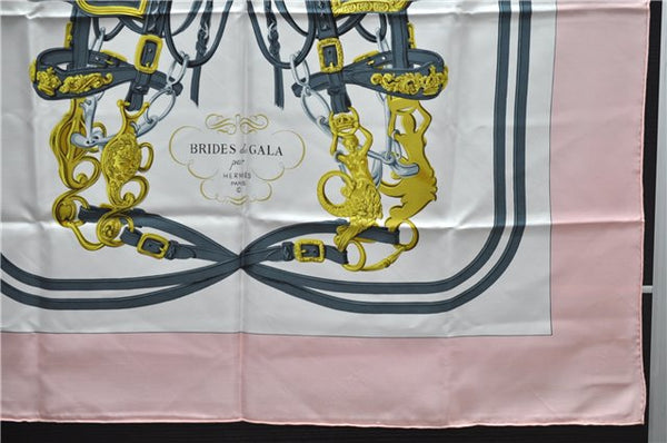 Authentic HERMES Carre 90 Scarf "BRIDES DE GALA" Silk Pink 1728D