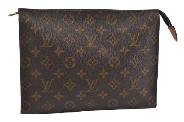 Auth Louis Vuitton Monogram Poche Toilette 26 Cosmetics Pouch Old Model LV 1728I