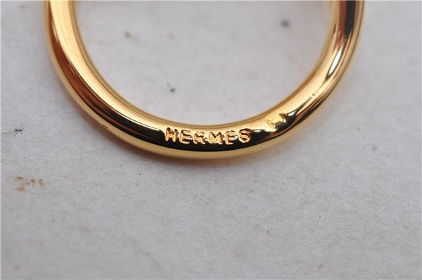 Authentic HERMES Scarf Ring Jumbo Circle Design Gold Box 1730D