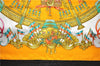 Authentic HERMES Carre 90 Scarf "LUNA PARK" Silk Orange 1732D